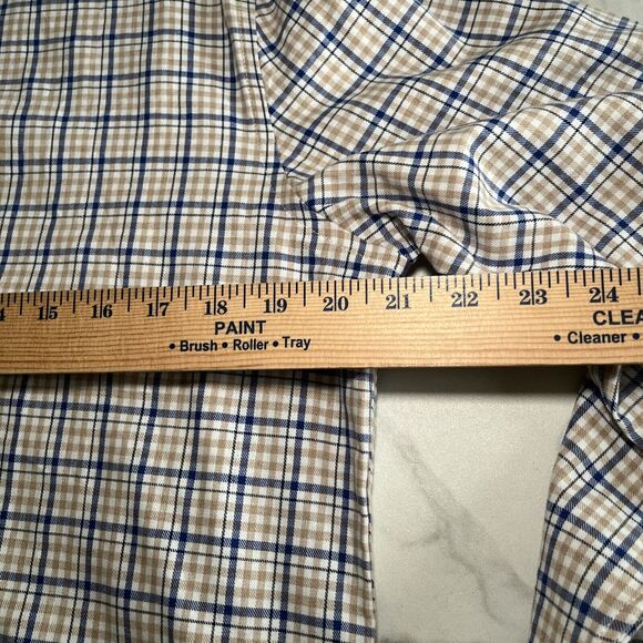 Paisley & Gray Shirt Mens XL Blue Beige Plaid 100% Cotton Slim Fit Button-Up NWT - Picture 4 of 12